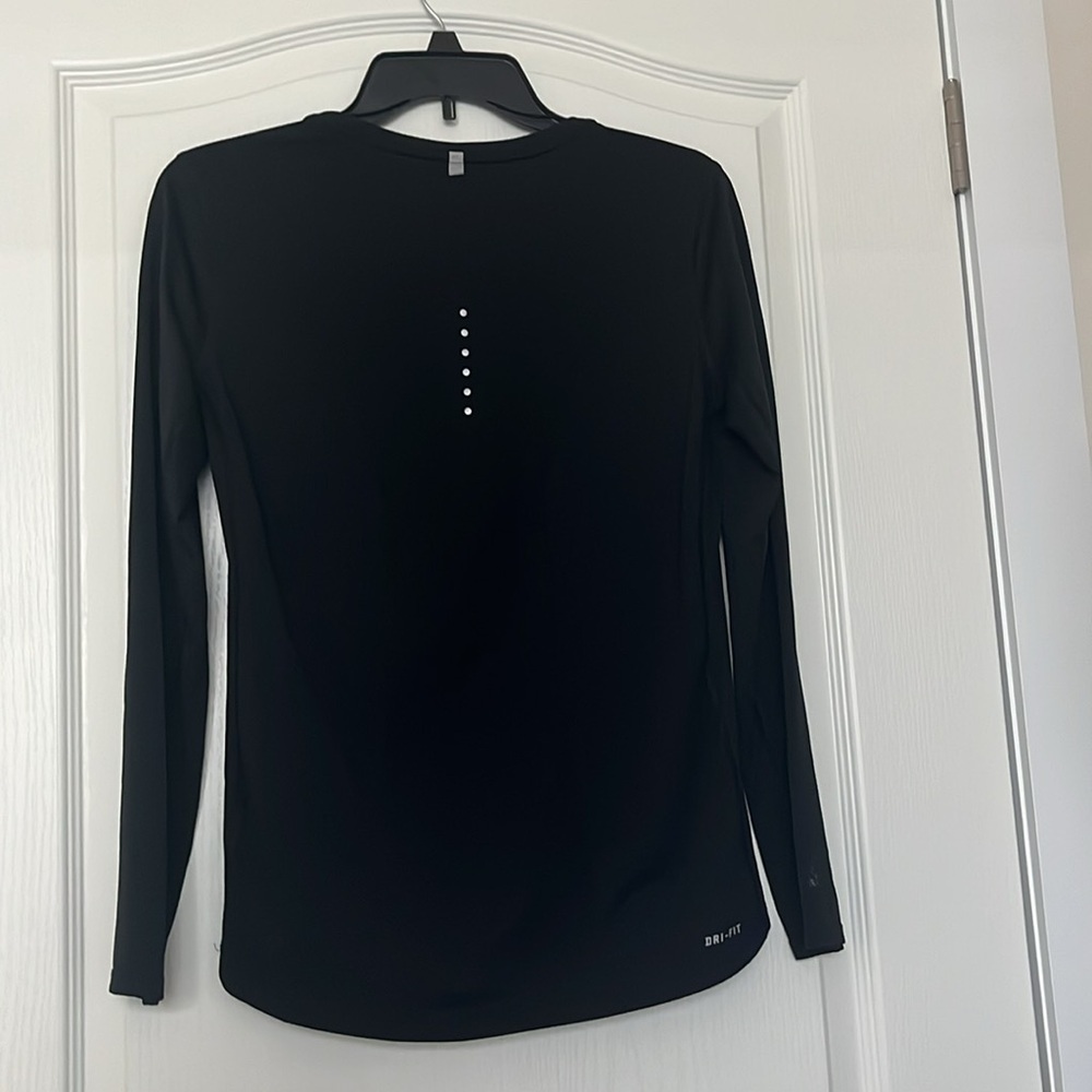 Nike Running Long Sleeve Shirt Lightweight Size Medium Black - Picture 6 of 10
